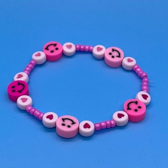 Y2K Bracelets “All Pink” Stretchy Beaded Bracelet - Picture 2 of 3